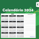 Calendário 2024 Excel