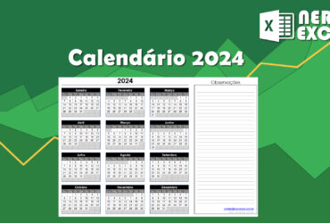 Calendários em Excel - Download, Editável para Imprimir