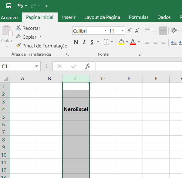 colunas no Excel
