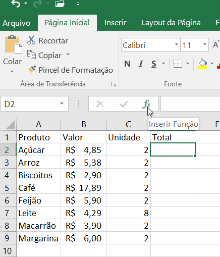 Funções no Excel