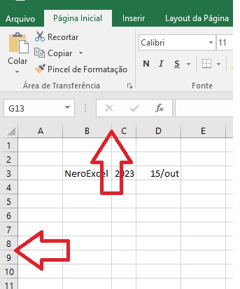 Largura e Altura da Coluna/Linha no Excel