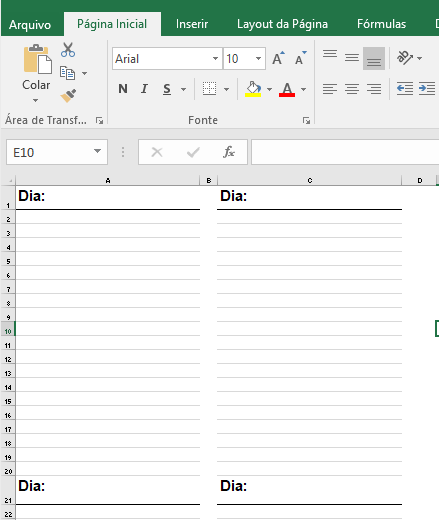 Planejador Excel