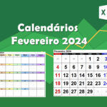 Calendário Fevereiro 2024 Excel